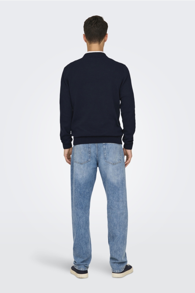 ONSREX LIFE REG 12 CREW KNIT 22024080 DARK SAPPHIRE